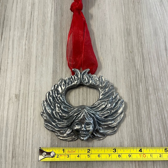 2001 Philbrook Museum Rosalind Cook Pewter Christmas Tree Ornament Angel Signed - Picture 4 of 4